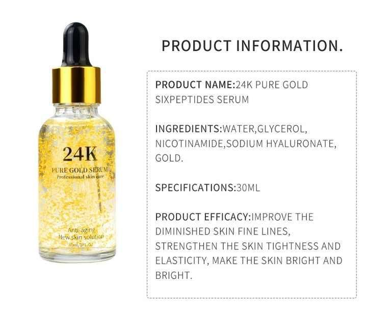 24K Gold Face Serum improves Dullness Reduces fine lines (30 ml) Pack of 1