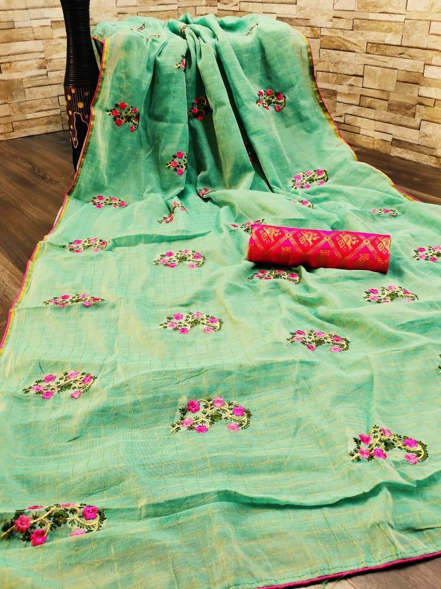 Delicate Embroidered Chanderi Sarees