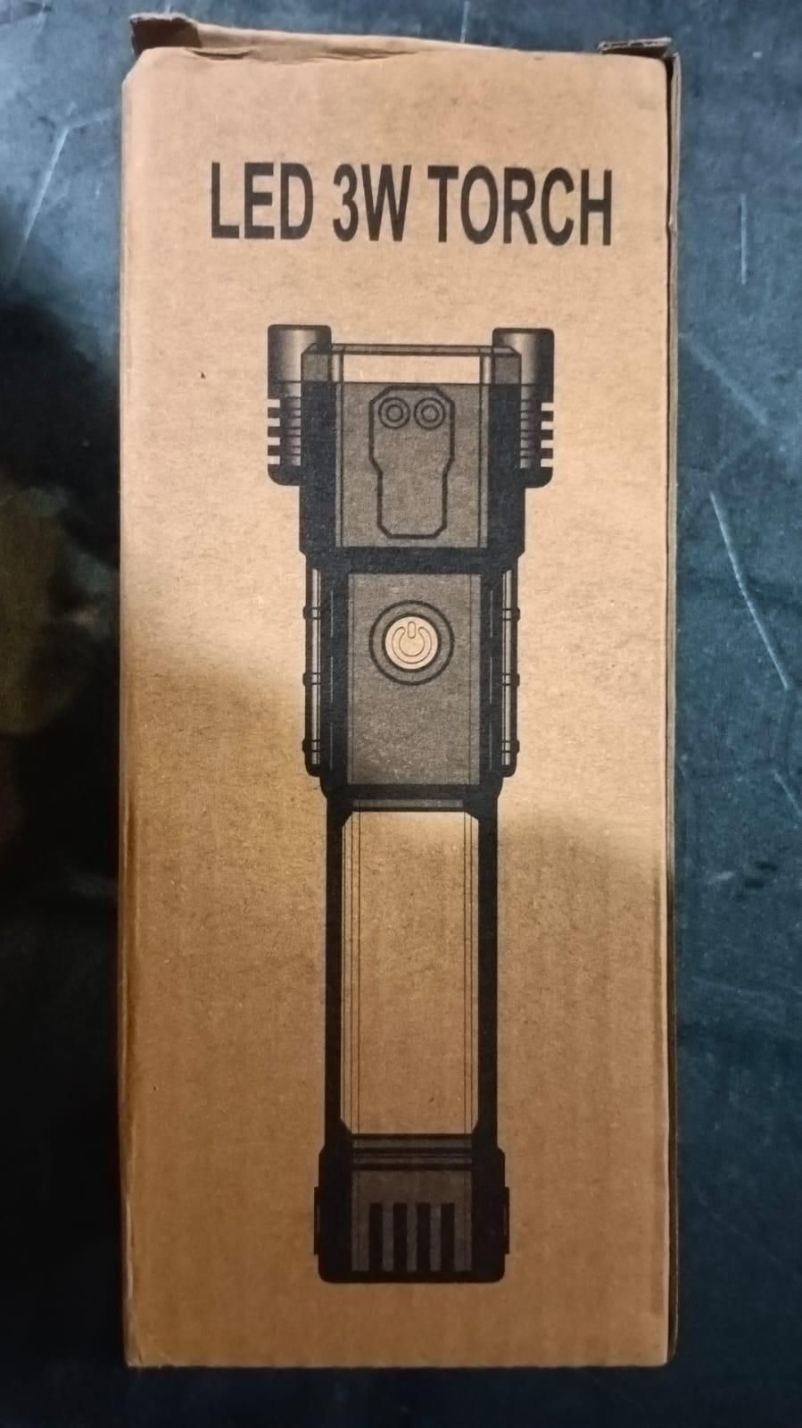 Portable Rechargeable Torch LED Flashlight Pack of 2