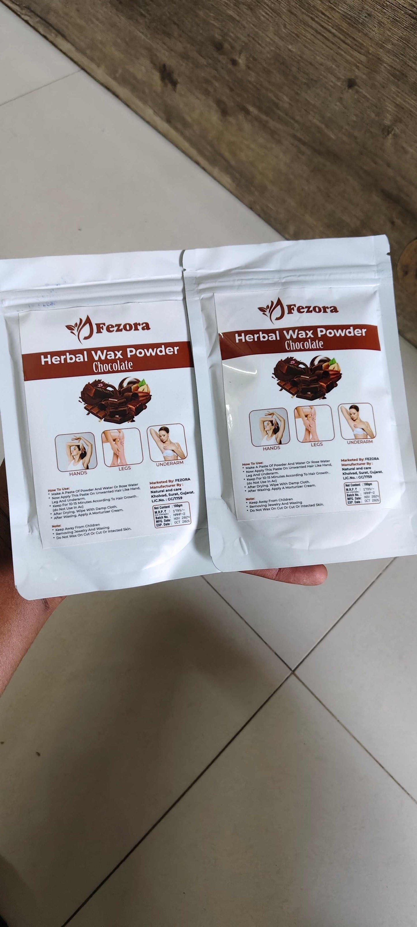 Fezora Chocolate Wax Powder For Hair Removal 100g