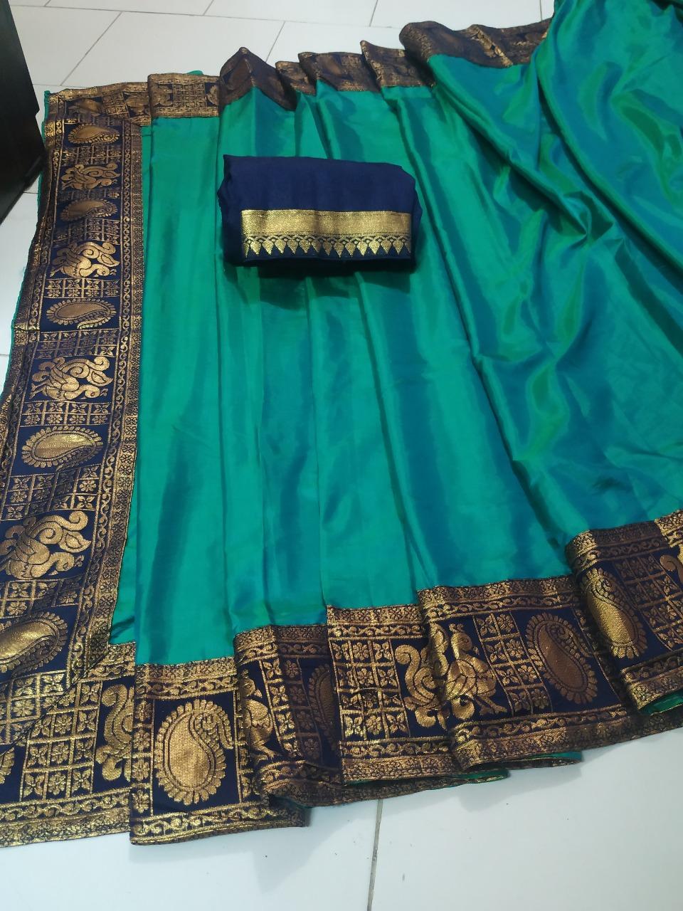 Fabulous Sana Silk Solid With Border Regular Saree