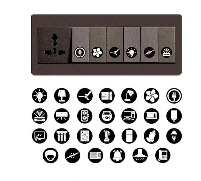 Transparent Black and White Switch ID Sticker (Pack of 1)
