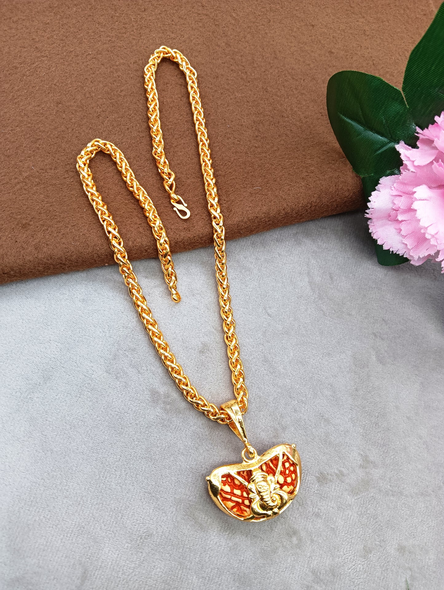 Luxurious Men's Gold Plated Pendant With Chain Vol 1