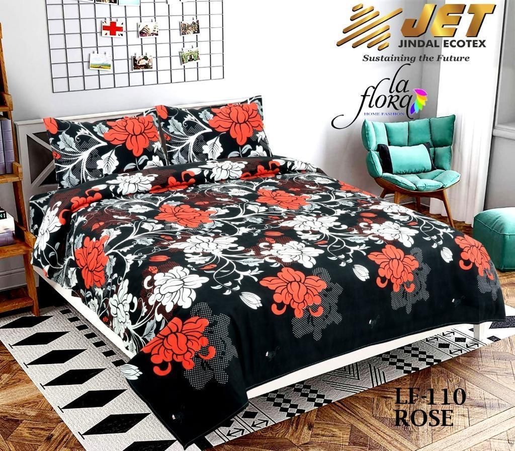 1 Double Bedsheet with 2 Pillow Covers
