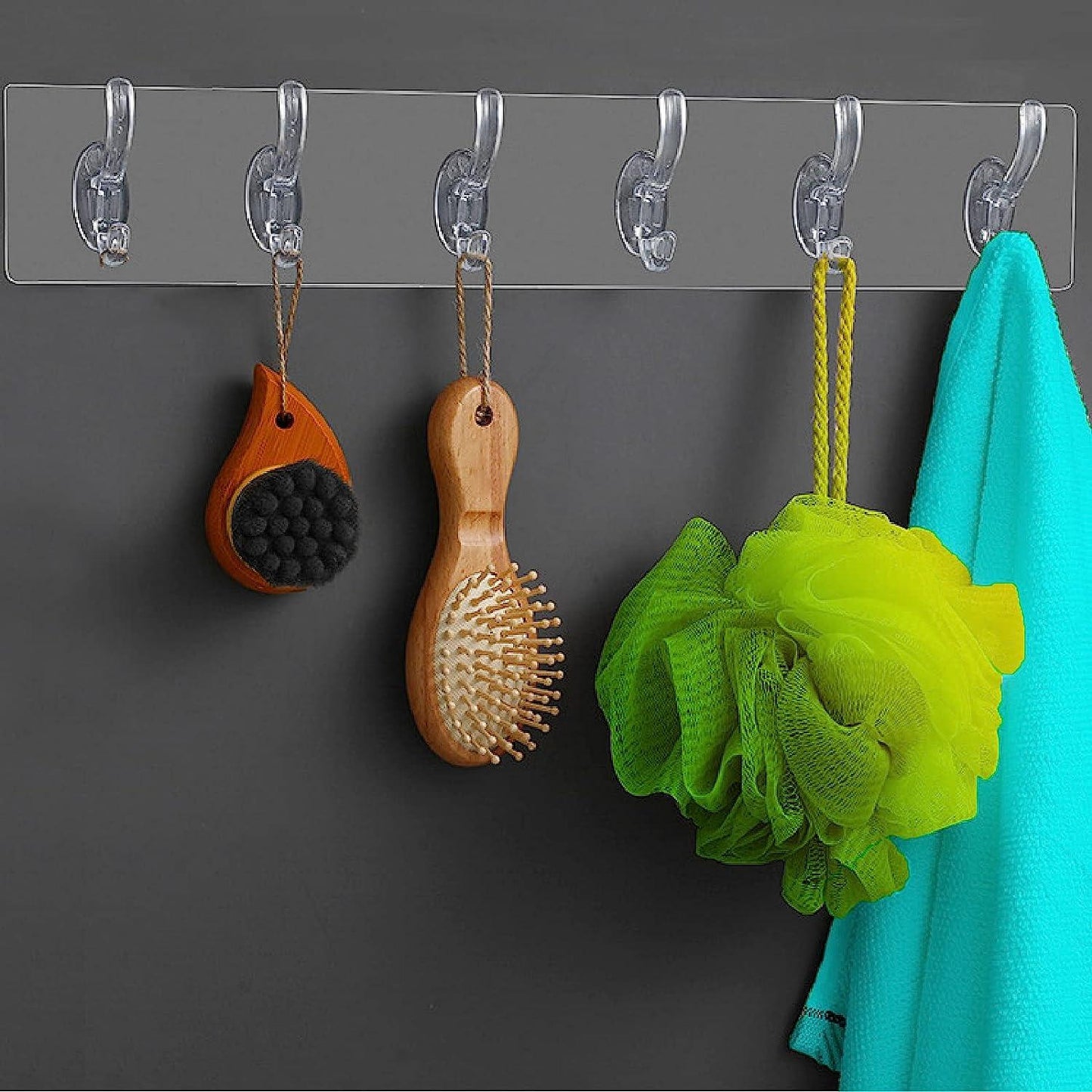 Adhesive Wall Hook for Hanging Coat Hat Towel Purse Door Hanger (Piece of 6)