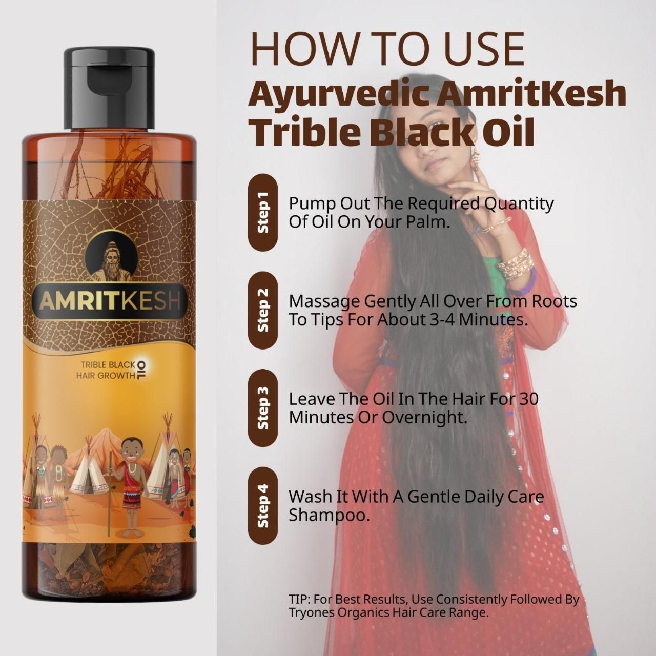 Amritkesh Tribal Black Hair Growth Oil 100ml (Pack of 2)
