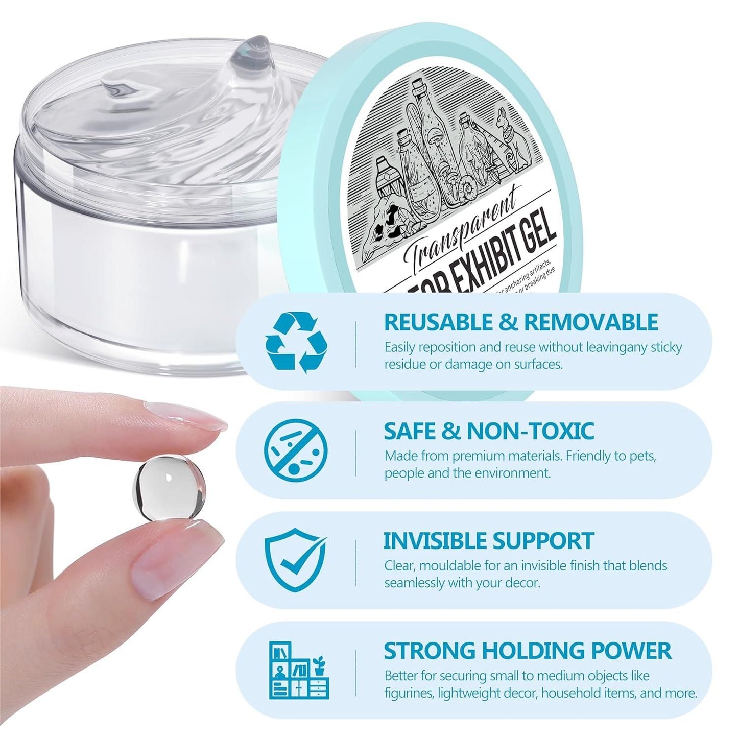 6oz Removable Clear Exhibit Wax Gel