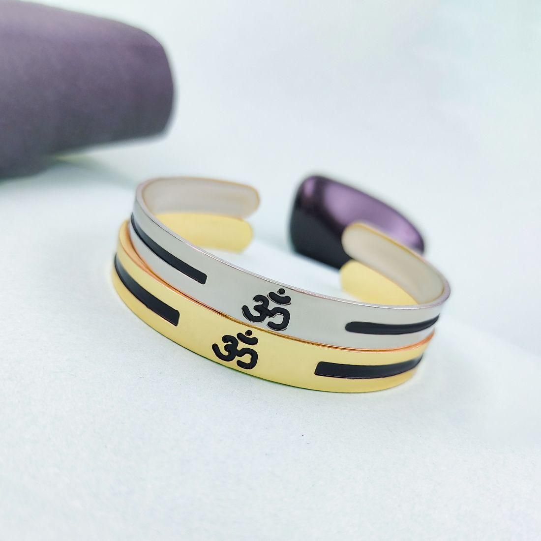 Adorable Gold & Silver Plated Mens Combo Kada