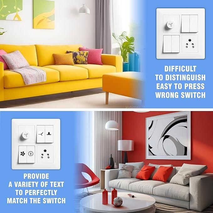 Transparent Black and White Switch ID Sticker (Pack of 1)