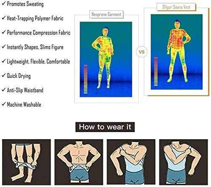 Men?s Sweat Shaper Vest for Weight Loss Sauna Slimming Workout Tanktop (Black)