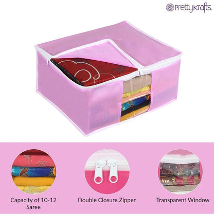 Saree Cover - Solid Non Woven Saree Cover for Wardrobe (Pack of 6)