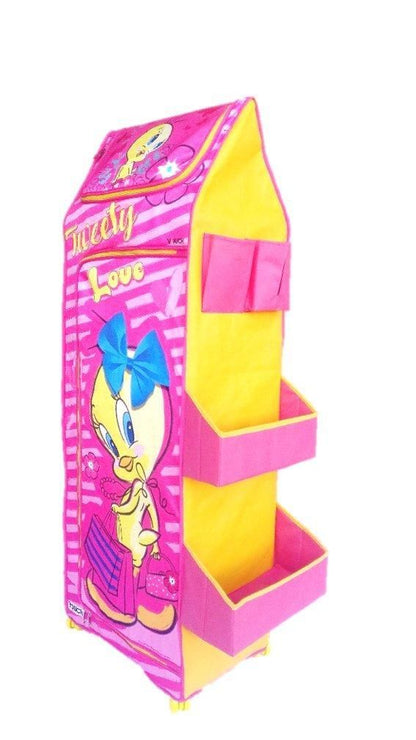 Cloth Organizer - 5 Shelf Folding Wardrobe Organizer With Wheels