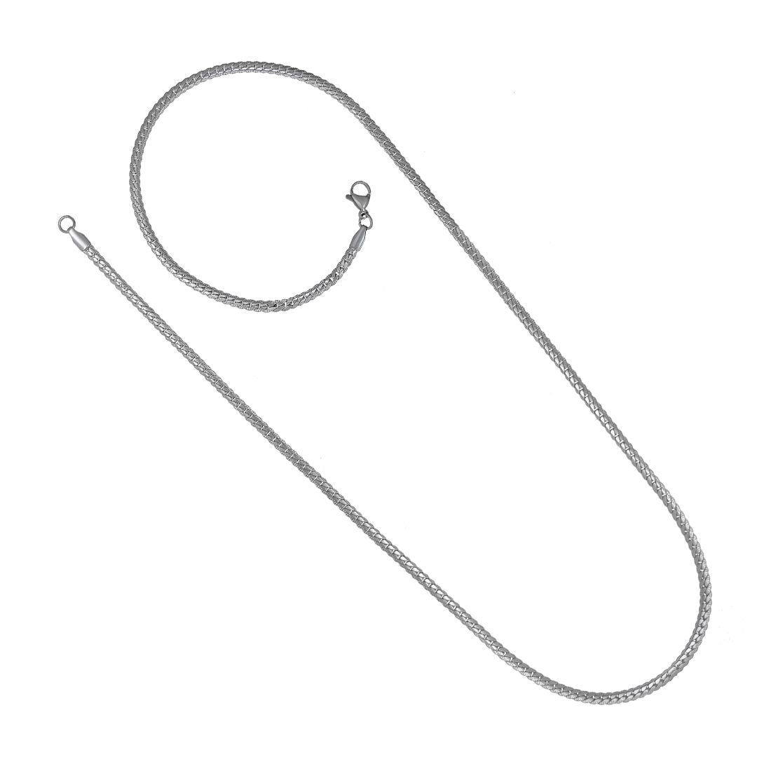 Silver plated chain with silver plated KGF LION shape adjustable ring combo set Rhodium Plated Stainless Steel Chain