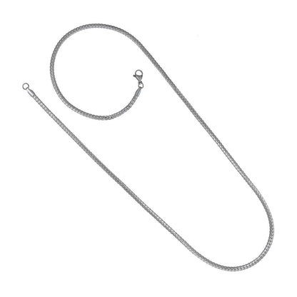 Silver plated chain with silver plated KGF LION shape adjustable ring combo set Rhodium Plated Stainless Steel Chain