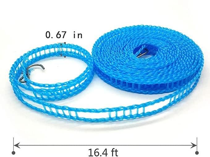 Rope-Portable Adjustable Dryer Line Windproof Non-Slip Clothesline for Camping Travel Indoor Outdoor  ( Pack of 2)