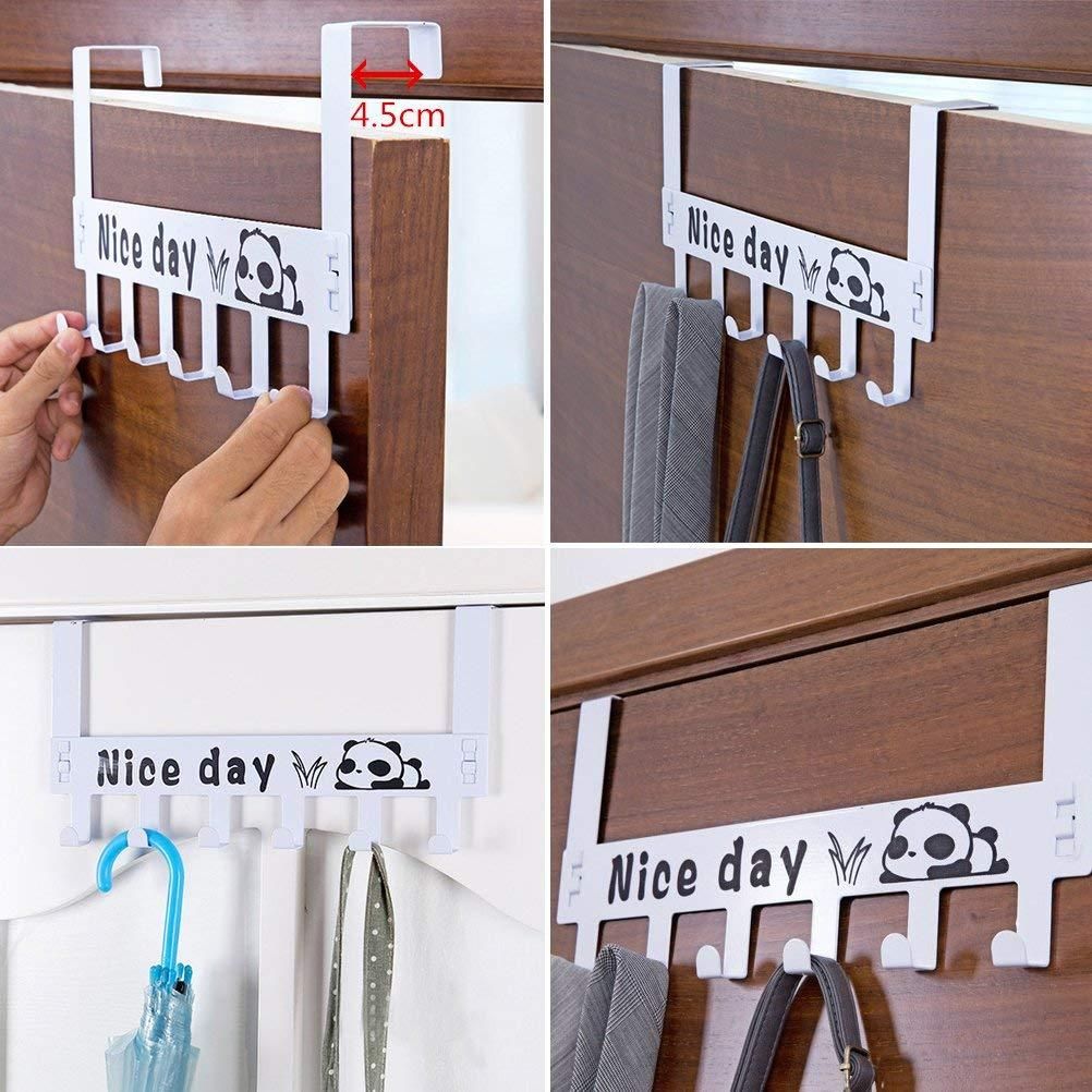 Hook Hanger-6 Hooks Hanger Over The Door Hook Hanger