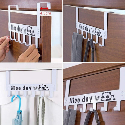 Hook Hanger-6 Hooks Hanger Over The Door Hook Hanger