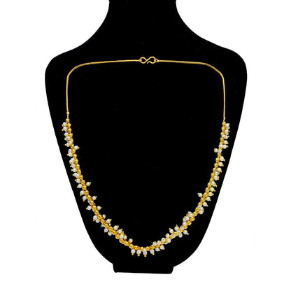 Elegant Gold Plated Beaded Pendant With Chain