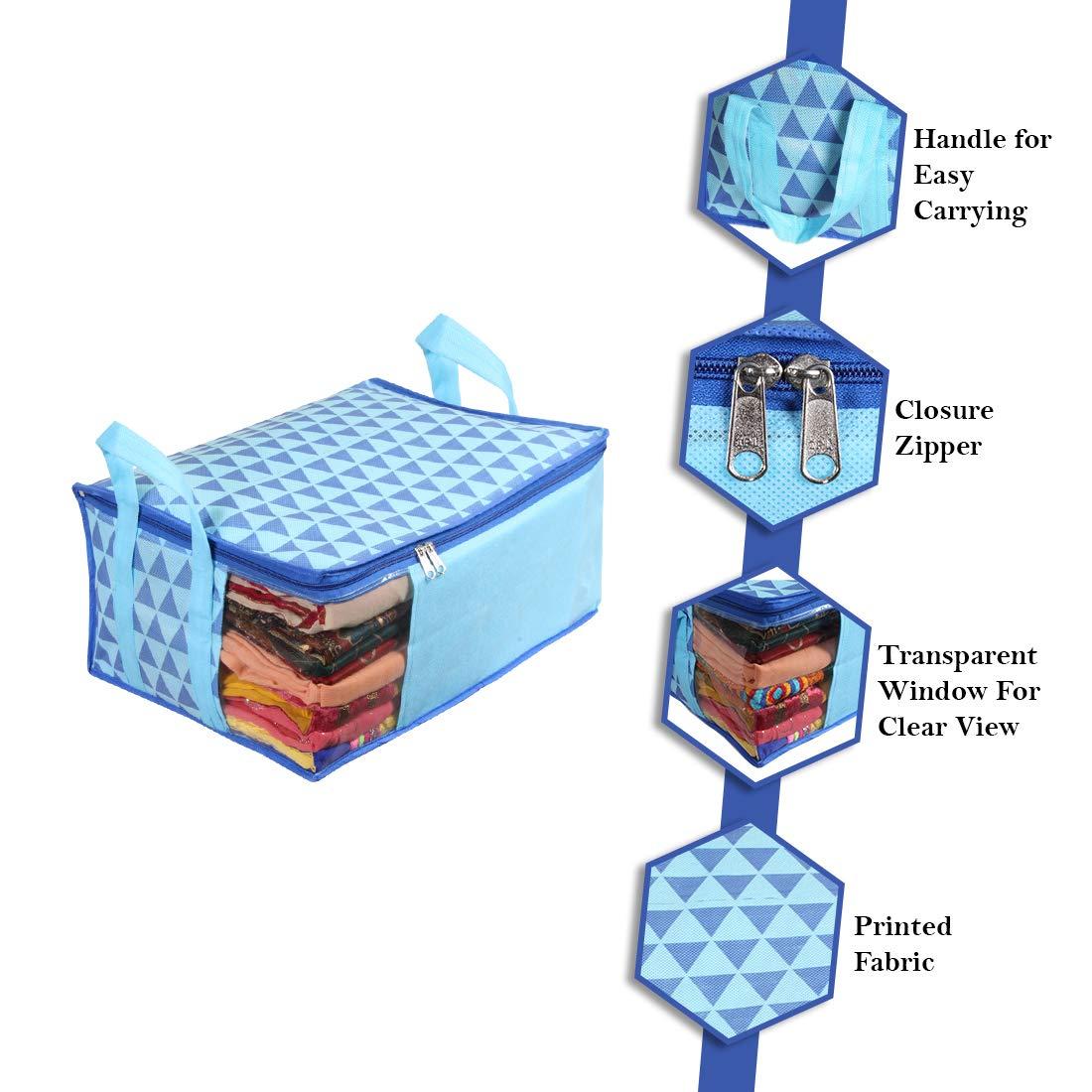 Saree Cover - Printed Non Woven Saree Cover for Wardrobe (Pack of 9)