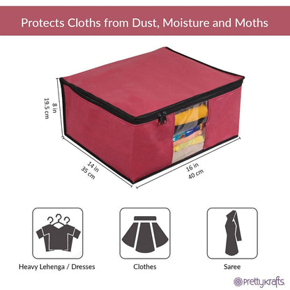 Saree Cover - Solid Non Woven Saree Cover for Wardrobe (Pack of 6)