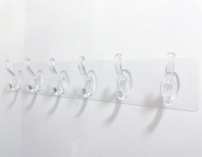 Adhesive Wall Hook for Hanging Coat Hat Towel Purse  Door Hanger (Piece of 6)