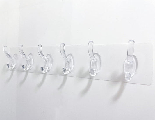 Adhesive Wall Hook for Hanging Coat Hat Towel Purse  Door Hanger (Piece of 6)
