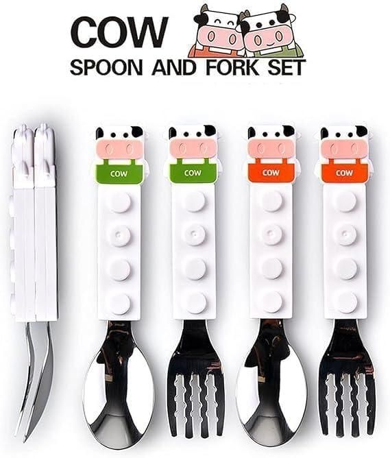 Cow Shaped Grip Spoon and Fork