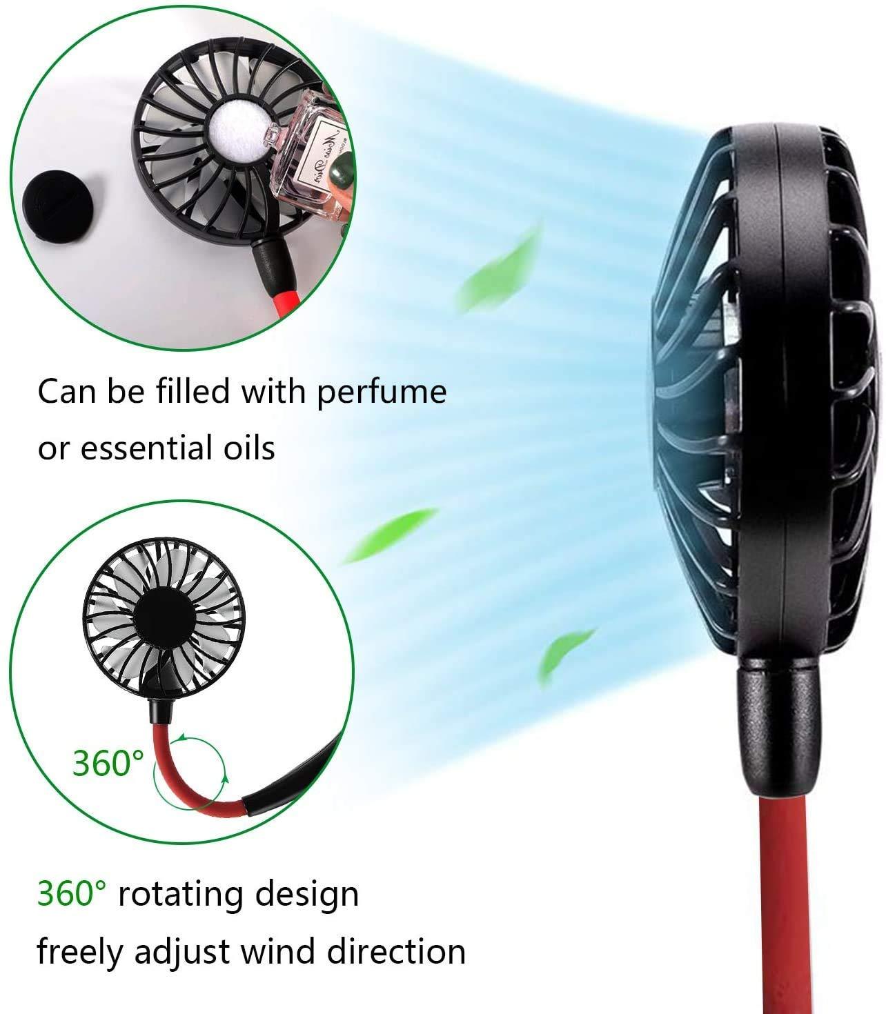 Neck Fan- Rechargeable Portable Neck Fan with 3 Level Fan Speed