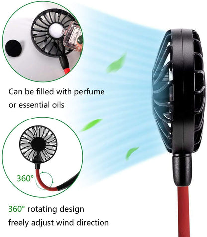 Neck Fan- Rechargeable Portable Neck Fan with 3 Level Fan Speed