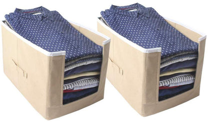 Cloth Organizer - Non Woven Foldable Cloth Organizer (Pack of 2)