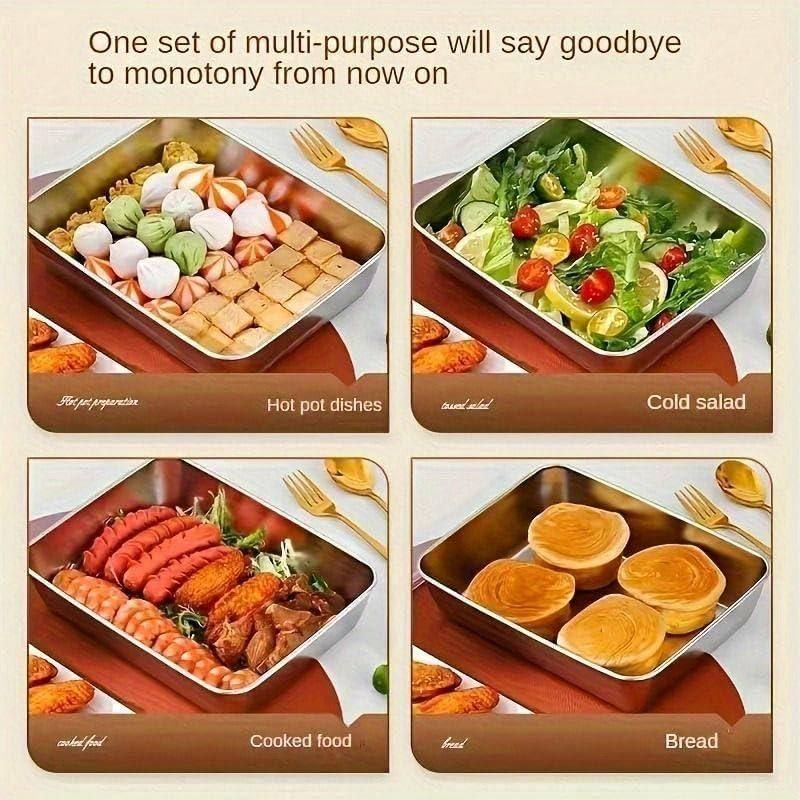 Non Stick Baking Pan Food Storage Box with Cover Pack of 2