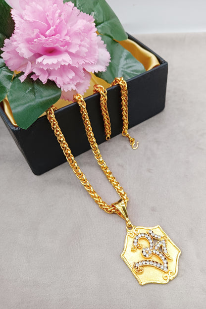 Luxurious Men's Gold Plated Pendant With Chain Vol 4