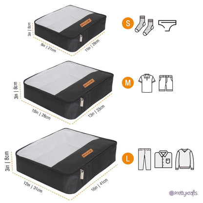 Packing Cubes Travel Accessories Covers Pouch Bag Suitcase Set of 3