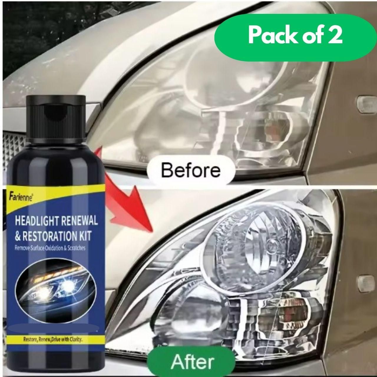 Headlight Renewal and Restoration Kit 200 ml Pack of 2