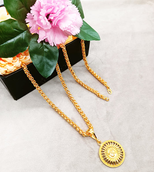 Luxurious Men's Gold Plated Pendant With Chain Vol 1