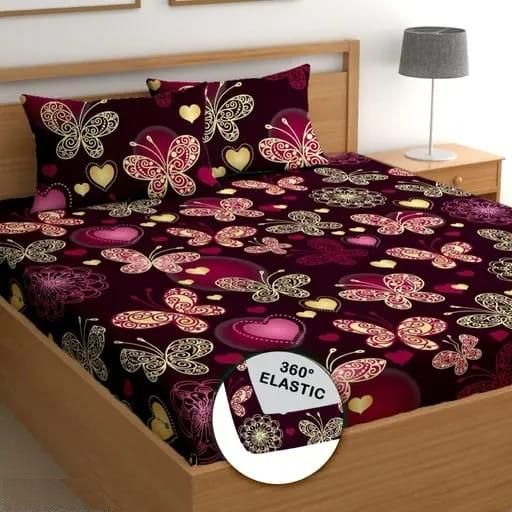 Round Elastic Fitted Double Bed Bedsheet