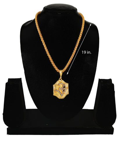 Luxurious Men's Gold Plated Pendant With Chain Vol 4
