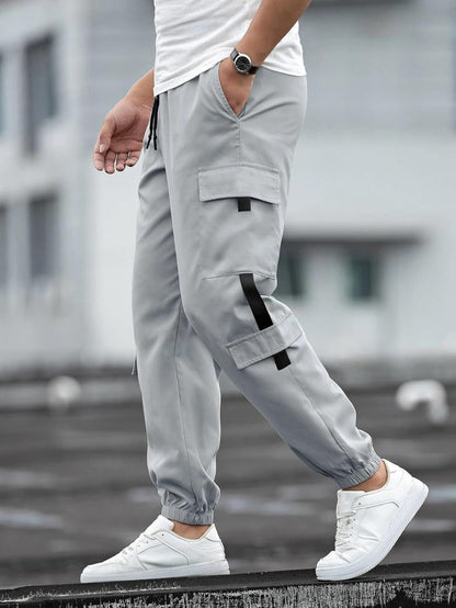 Men's Solid Cargo Pant Grey