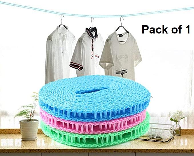 Rope-Portable Adjustable Dryer Line Windproof Non-Slip Clothesline for Camping Travel Indoor Outdoor  ( Pack of 2)