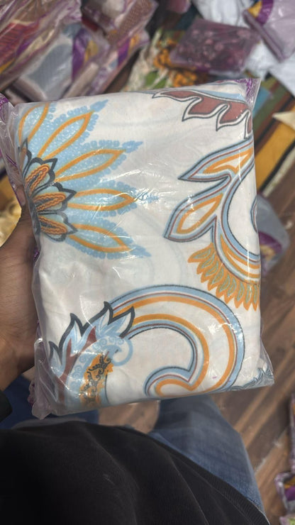 Round Elastic Fitted Double Bed Bedsheet