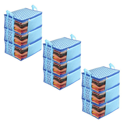 Saree Cover - Printed Non Woven Saree Cover for Wardrobe (Pack of 9)