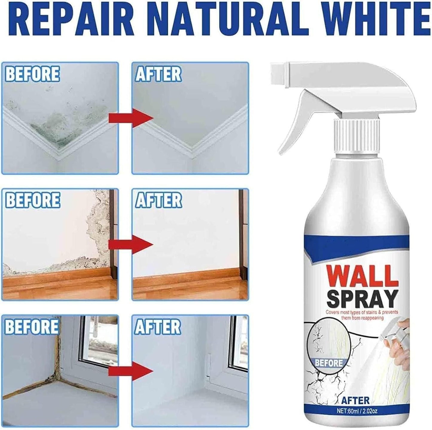 Versatile Wall Repair Paint Wall Spray 60ml Each (Pack of 2)