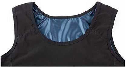 Men?s Sweat Shaper Vest for Weight Loss Sauna Slimming Workout Tanktop (Black)