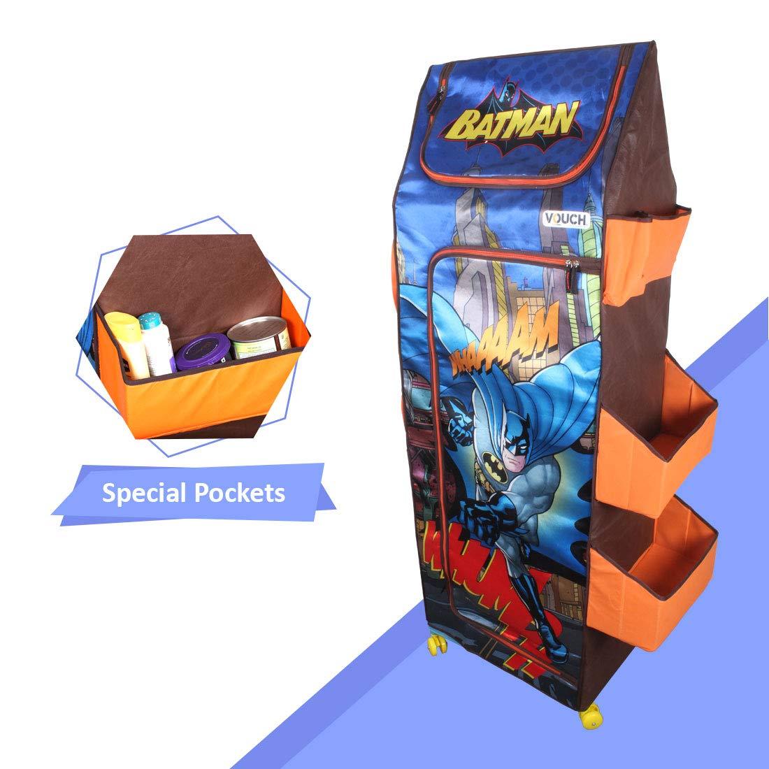 Cloth Organizer - 5 Shelf Folding Wardrobe Organizer With Wheels