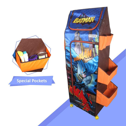 Cloth Organizer - 5 Shelf Folding Wardrobe Organizer With Wheels