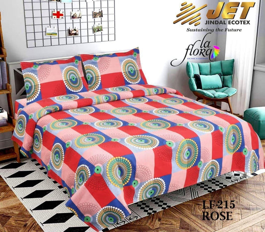1 Double Bedsheet with 2 Pillow Covers