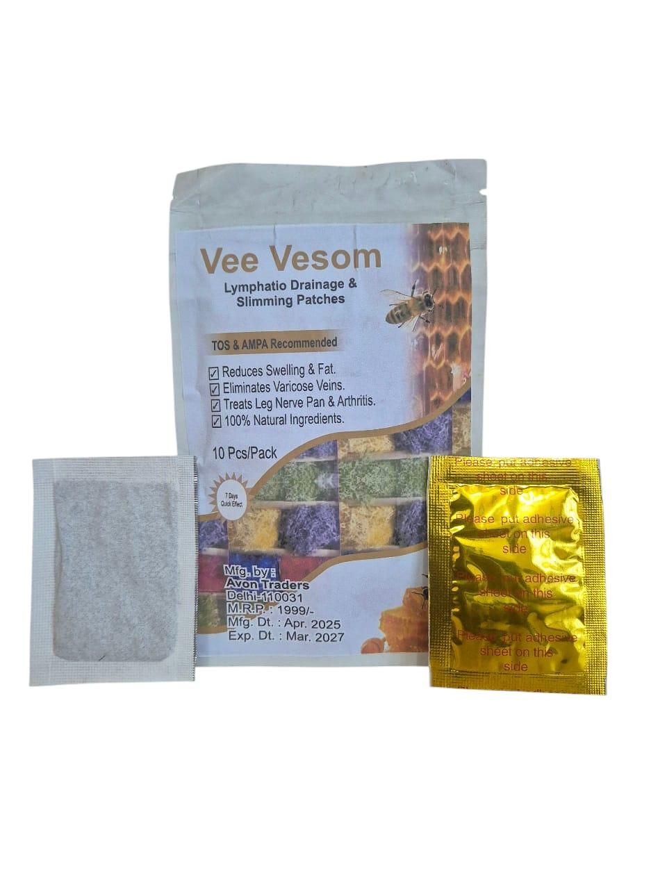 Vee Vesom Lymphatic Daiamage & Sliming Patches (10 Patches)