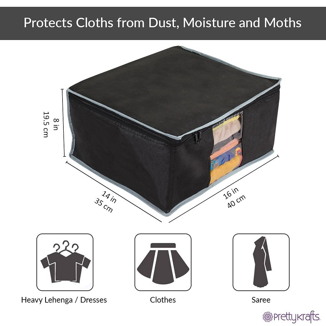 Saree Cover - Solid Non Woven Saree Cover for Wardrobe (Pack of 6)