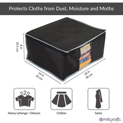 Saree Cover - Solid Non Woven Saree Cover for Wardrobe (Pack of 6)