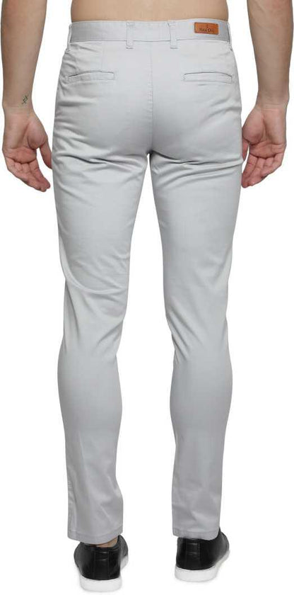 Lycra Blend Solid Slim Fit Mens Casual Trousers